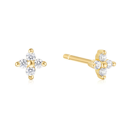  Sunny Sparkler - Ohrstecker - Silber / 14kt GP - Zirkonia